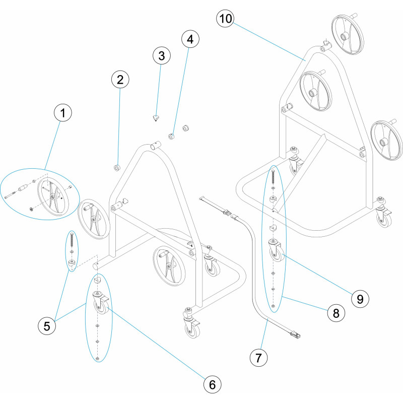 Pièces détachées Support enrouleur 3 axes (ASTRALPOOL)