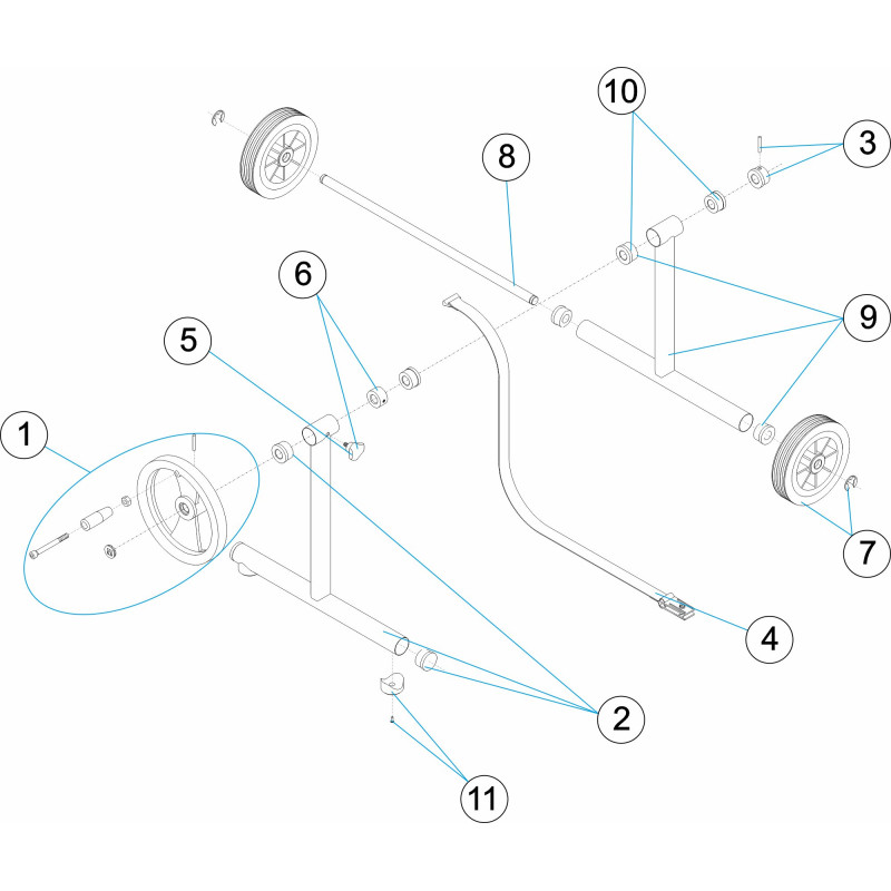 Pièces détachées Support enrouleur mobile sans roues (ASTRALPOOL)