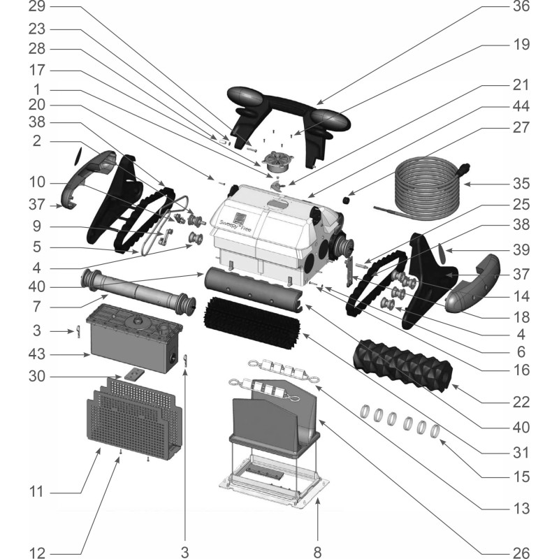 Pièces détachées pour Robot Zodiac Sweepy free