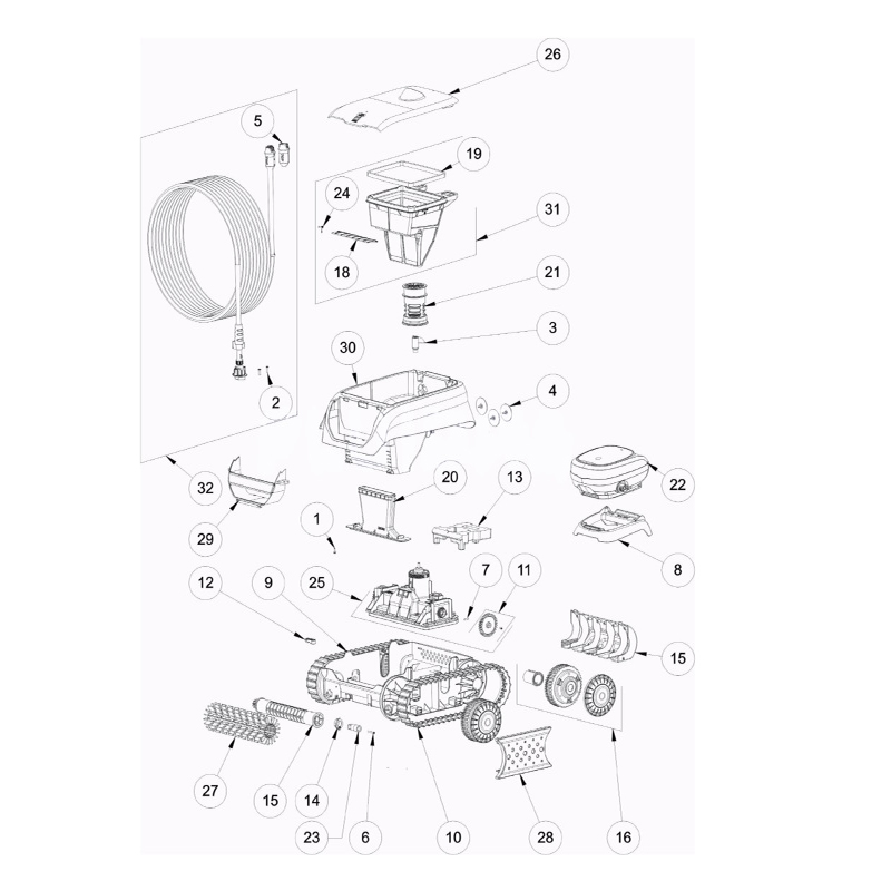 Pièces détachées pour robot SWEEPY SWY 3520 (ZODIAC)