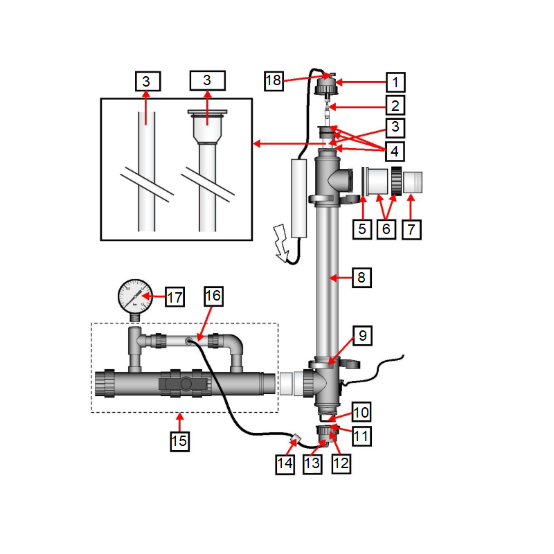 Pièces détachées Système de désinfection UVC REDOX OZON (AQUAFORTE)