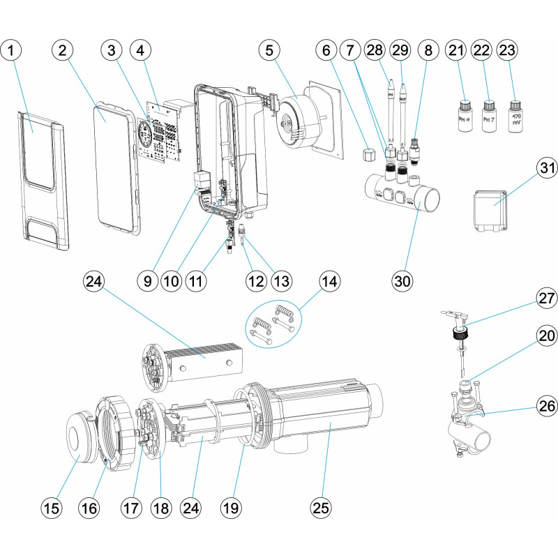 Pièces détachées Système électrolyse EXPERT (ASTRALPOOL, IDEGIS, ZODIAC, CERTIKIN)