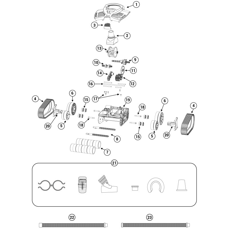 Pièces détachées pour robot TRACVAC (HAYWARD)