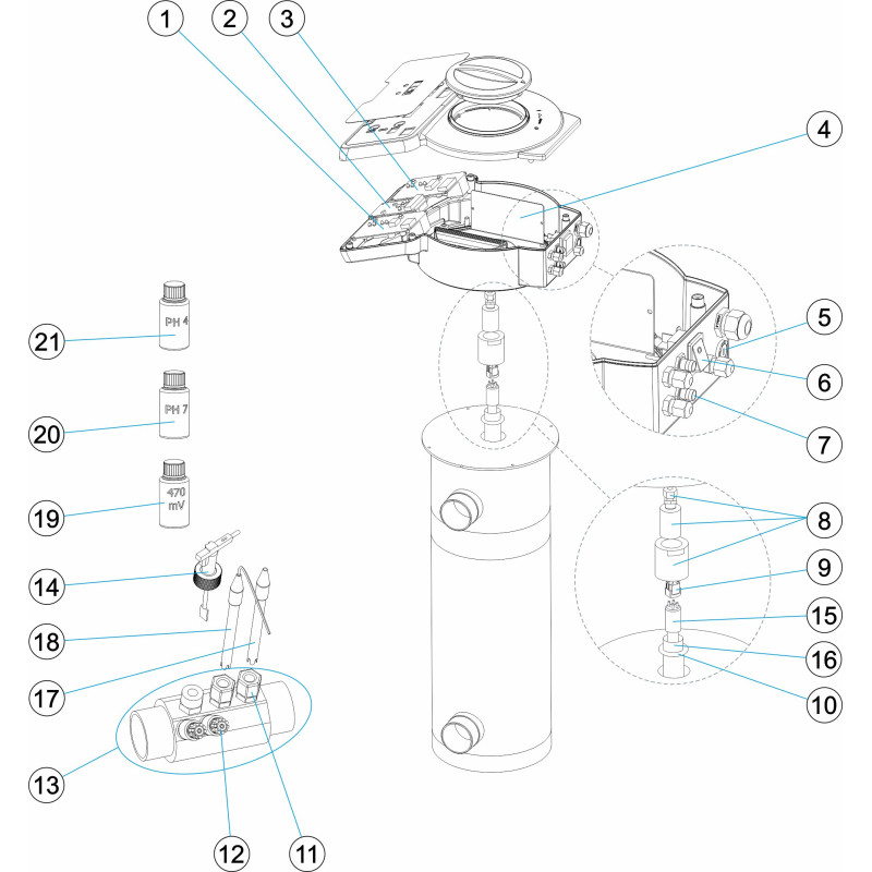 Pièces détachées pour appareil à UV Héliox LP PE (10,14,20,25) (ASTRALPOOL, CERTIKIN)