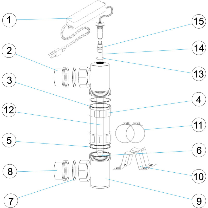Pièces détachées pour appareil à UV LP gamme Electra EA 4h (ASTRALPOOL)