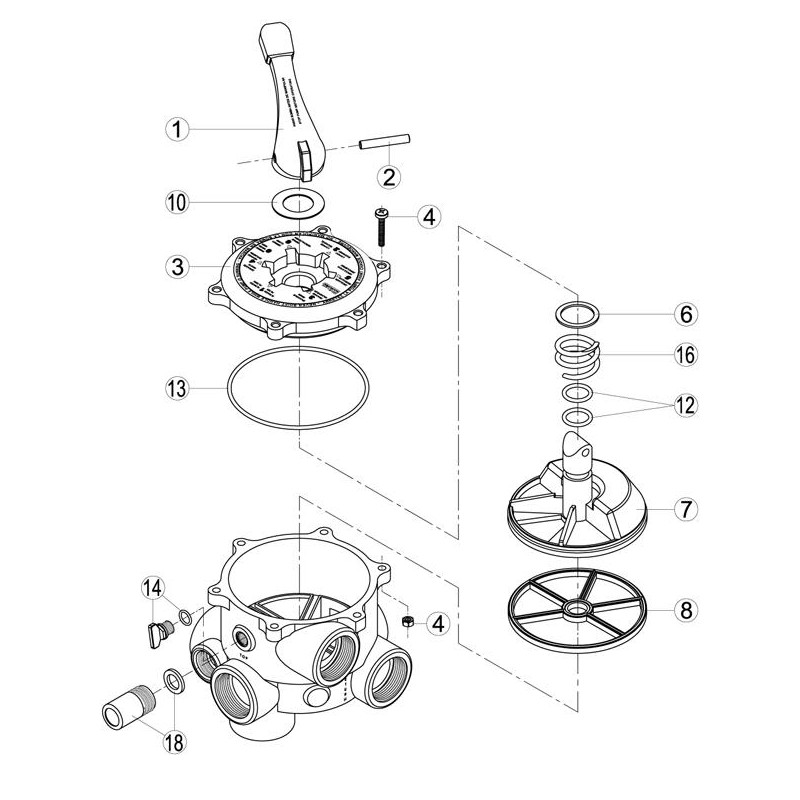 Pièces détachées Vanne 6 voies (KRIPSOL)