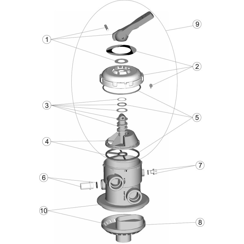 Pièces détachées Vanne CANTABRIC TOP 1 1/2" - nouveau modèle (ASTRALPOOL)