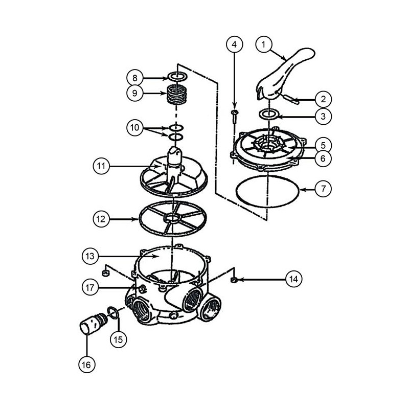 Pièces détachées Vanne SIDE 1 1/2" (ASTRALPOOL)