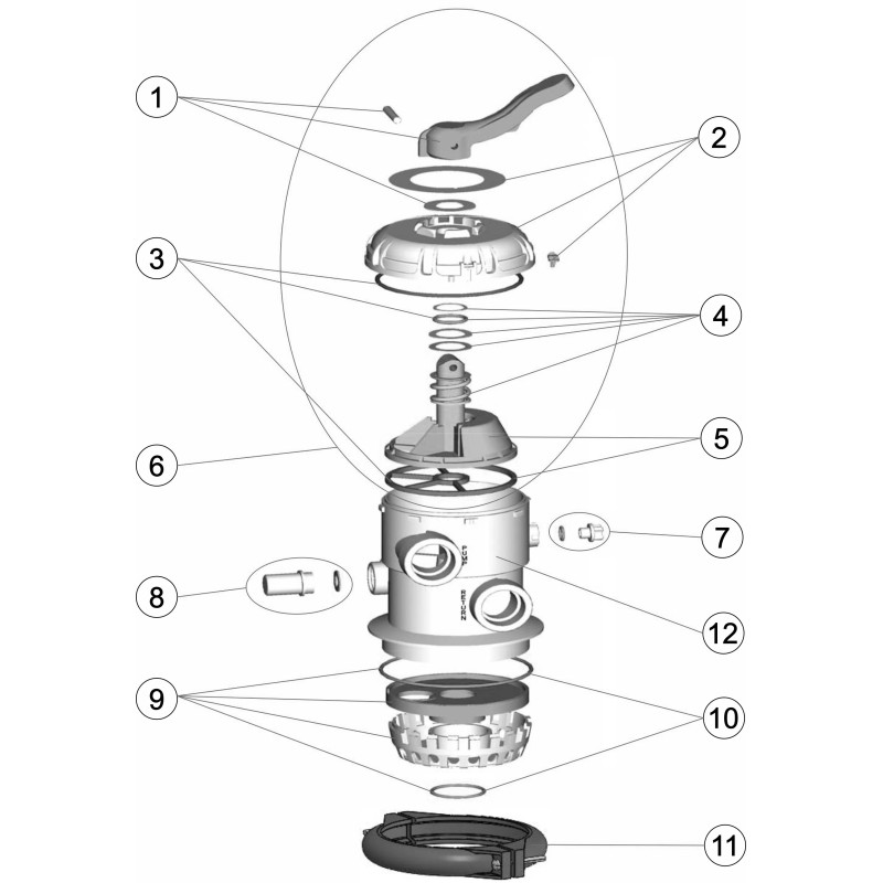 Pièces détachées Vanne TOP MIDAS 1 1/2" (ASTRALPOOL)