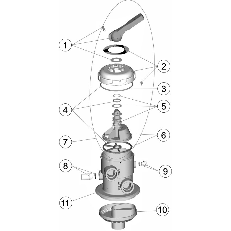 Pièces détachées Vanne TOP MPV 1 1/2" (ASTRALPOOL)