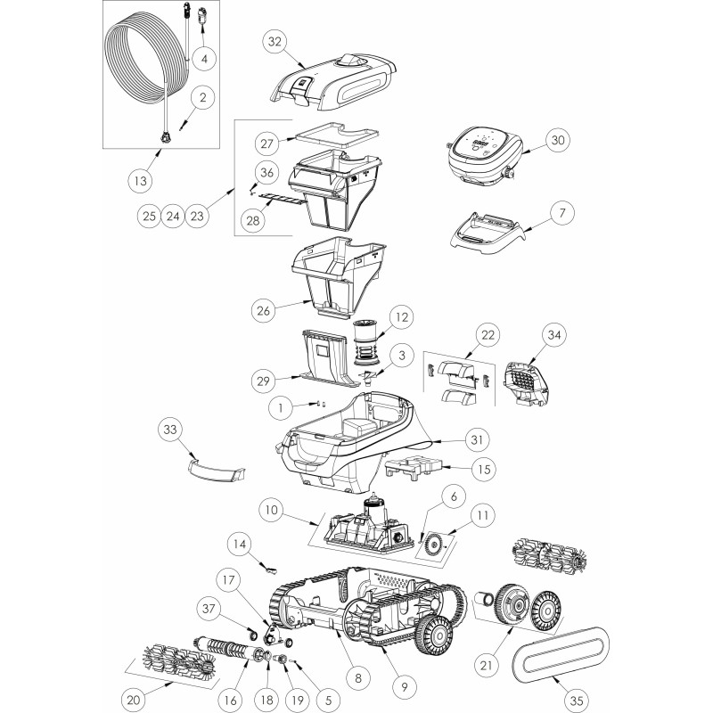 Pièces détachées pour robots ZODIAC XA 3010 iQ, XA 3030 iQ, XA 3095 iQ