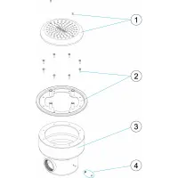 Pièces détachées Bonde de fond STYLE anti-vortex ronde BETON