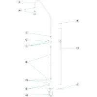 Pièces détachées Douche 1 pommeau et 1 robinet temp. tube Ø 63 (ASTRALPOOL)