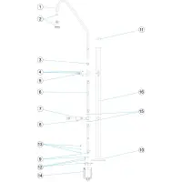 Pièces détachées Douche 1 pommeau robinet lave-pieds et bouton poussoir temp. (ASTRALPOOL)