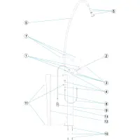 Pièces détachées Douche luxe bouton-poussoir temporisé (ASTRALPOOL)