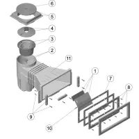 Pièces détachées pour Skimmer 15L grande meurtirère, couvercle carré PANNEAUX
