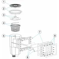 Pièces détachées pour Skimmer 15L PP STANDARD couvercle rond