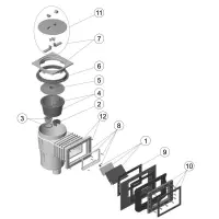Pièces détachées pour Skimmer 17,5L 99 piscine tôle couvercle carré