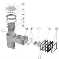 Pièces détachées pour Skimmer 17,5L PP avec rallonge, couvercle rond piscine TOLE
