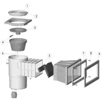 Pièces détachées pour Skimmer HYDROSWIM GM BETON couvercle carré