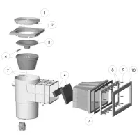 Pièces détachées pour Skimmer HYDROSWIM GM préfabriqué couvercle carré