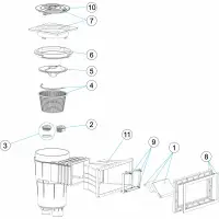 Pièces détachées pour Skimmer PRESTIGE 17,5L grande meurtrière BETON