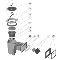 Pièces détachées pour Skimmer PRESTIGE 17,5L petite meurtrière et rallonge BETON