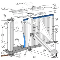 Pièces détachées pour Piscine ovale blanche ATLANTIS, AZORES (GRE) - structure latérale - avec jambes de force