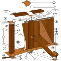 Pièces détachées pour Structure latérale piscine ovale imitation bois PACIFIC, SICILIA H.120