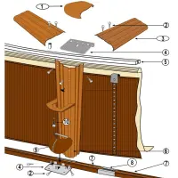 Pièces détachées pour Piscine ronde imitation bois MAURITIUS, MALDIVAS H.1M32