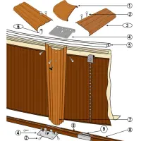 Pièces détachées pour Structure piscine ronde imitation bois PACIFIC, SICILIA H.120