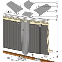 Pièces détachées pour Structure piscine ronde RATTAN, BARBADOS H.120